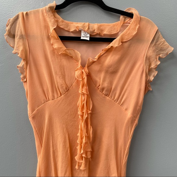 Vintage Creamsicle 100% Silk Crepe Top Y2K - Picture 10 of 11